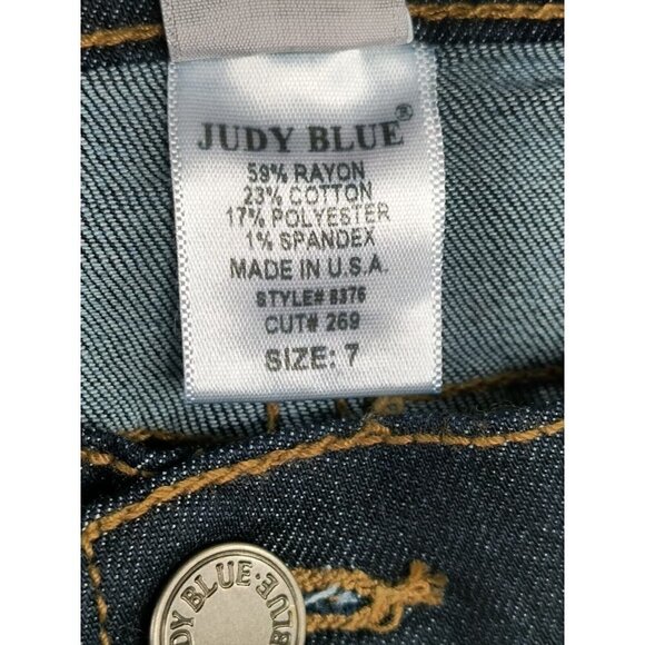 Judy Blue Jeans 7 28 Mid Rise Rayon Skinny Fit Dark Wash Skinnies Denim NEW $80 - Picture 10 of 11